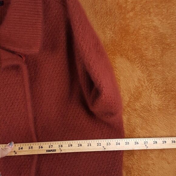 360 SWEATER Womens Small Brick Sweatercoat Chunky Oversized Wool Racoon Coatigan - Picture 8 of 9